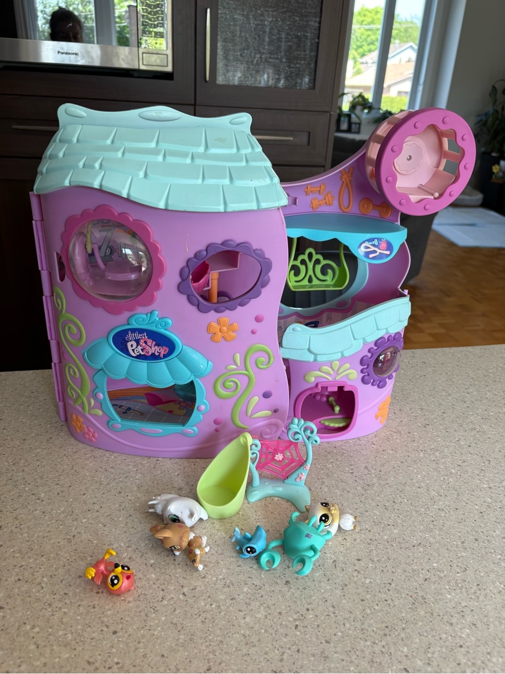 Littlest Pet Shop Purple & Aqua Dollhouse Playset with Pink Accents